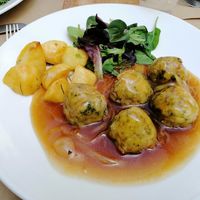 Meat-less balls at Cocina Vegetariana Internacional in Madrid