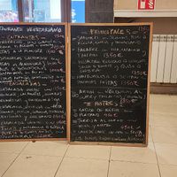The menu today at Cocina Vegetariana Internacional in Madrid