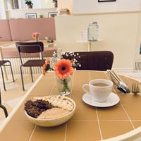 Cozy decor and free coffee refills.  at Banacado in Stockholm