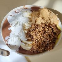 Protein smoothie bowl at Banacado in Stockholm