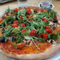 Vegan pizza at La Migliore in Munich