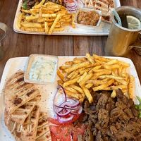 Vegan Gyros plate with Pita and Tzatziki at Oh my Greek! in Zurich
