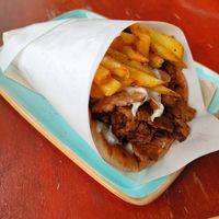 Vegan Gyros Pita with veganTzatziki at Oh my Greek! in Zurich