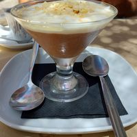 Choco parfait at Fangas Veg in Coimbra
