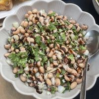 Fresh black eyed peas salad  at Fangas Veg in Coimbra