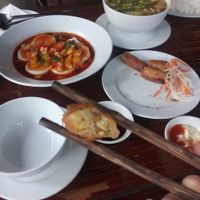 Tofu, Springrolls and Soup at Thien Tam in Hue