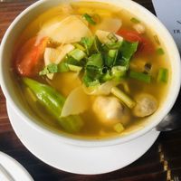 Bamboo shoot tangy tomato soup at Thien Tam in Hue