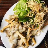 Delicious sautéed and fresh ingredients for the rolls  at Thien Tam in Hue