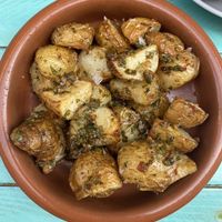 Potatoes with chimichurri  at S'estret in Mallorca
