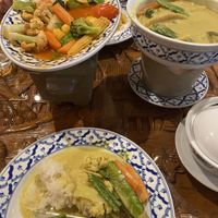 Sweet & Sour (left) and Green Curry (right)  at Thai Emerald in Cirencester