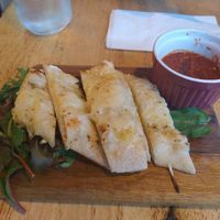 vegan cheesy bread at Eat at Jumbos in Somerville