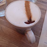 Chai latte with oat milk at Common Ground in North London