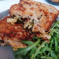 Close up of the vegan sandwich at Common Ground in North London