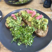 Avocado on sourdough toastt  at Common Ground in North London