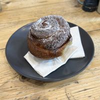 Vegan cinnamon bun  at Common Ground in North London
