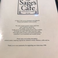 front of menu at Sage's Cafe in Salt Lake City