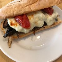 Philly sandwich with mushroom  at Sage's Cafe in Salt Lake City