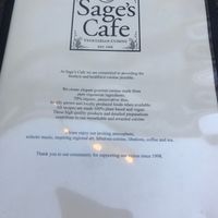 Menu cover at Sage's Cafe in Salt Lake City