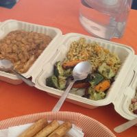 Boxes from takeaway at Tayybeh in Lisbon