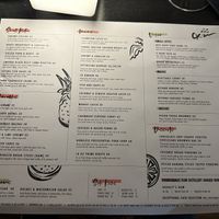 Menu with vegan section (prices in Barbados dollars)  at Cocktail Kitchen in Bridgetown