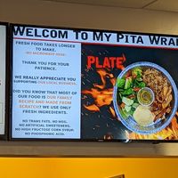 My Pita Wrap Mediterranean Grill sign at My Pita Wrap Mediterranean Grill in Flagstaff