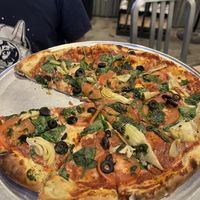 No Name pizza - vegan style, 14"  at Engfer Pizza Works in Santa Cruz