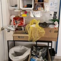 containers for recyclable materials at Almang Market in Seoul