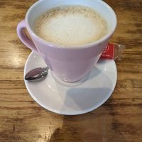Latte with oat milk at Moor in Clitheroe
