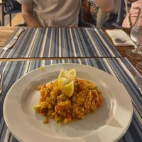 Vegan paella - even better than last time. Great views, great food, great staff and live music! Win win win  at Bistro del Puerto in Lanzarote