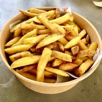 Skin on fries   at Escape to Freight Island in Manchester