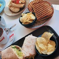 Hummuswrap & Avovegan Toast   at Village Brunch & Coffee in Nazare