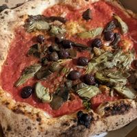Marinara with added olives, artichokes and mushrooms at Razzo Pizza Napoletana in Edinburgh