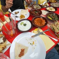 Variety of food (not all vegan / vegetarian on this picture though )  at Beirut in Paradiso