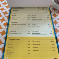 Drinks menu  at Daisy's Cafe in Looe