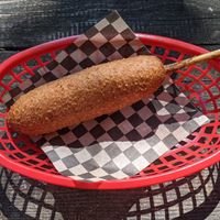 corn dog at Honey Butter Country Fare in Portland