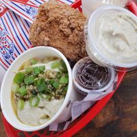 fried chicken plate at Honey Butter Country Fare in Portland