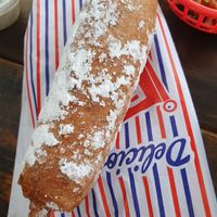 pancake dog at Honey Butter Country Fare in Portland