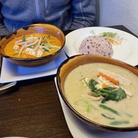 vegan thai red and green curry  at Krua Siam in Akureyri