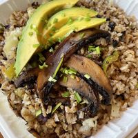 Mushroom fried rice- special of the day at Buddha Bowl Belize in San Ignacio