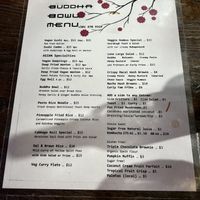Menu at Buddha Bowl Belize in San Ignacio
