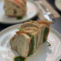 Sandwich vegano con champis y pesto  at Arvo Specialty Coffee (Guggenheim) in Bilbao