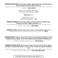 menu pg2  at Arvo Specialty Coffee (Guggenheim) in Bilbao
