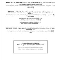 menu pg3  at Arvo Specialty Coffee (Guggenheim) in Bilbao