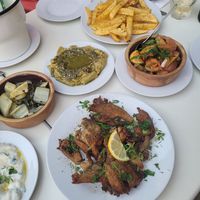 Fava, Austernpilze, Briam & Kartoffeln at Taverna Alpha in Frankfurt