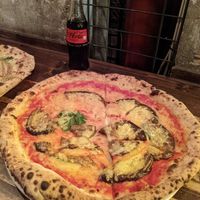 vegan parmigiano pizza at Super Bro's in Frankfurt