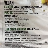 Vegan options  at Pizza Hut in Funchal