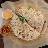 Vegan kimchi quesadilla at Kimchichanga in Riverside
