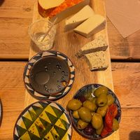 Left Coast vegan cheese and olives, eaten with olive oil and balsamic and tons of sourdough bread   at The Walrus & Corckscrew in Inverness