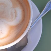 Cappuccino (with vegan milk) at Cafe Dolce Vita in Mallorca