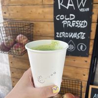 ‘Mild green’ juice with apple, cucumber, spinach and lemon  at Lényeg in Budapest